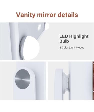 CASSILANDO Hollywood Vanity Mirror with Lights - 9 LED Bulbs, 3 Color Modes, Smart Touch Control - Buy Online on GoSupps.com