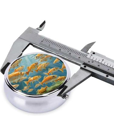 Fishing Lake Fishermen Printed Mini Round Pill Box | 3 Compartment Medicine Organizer | Travel Pill Case for Home & Office - Buy Online on GoSupps.com