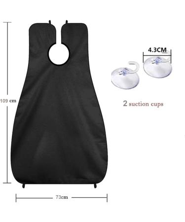 Black Beard Apron Beard Catcher Shaving Trimming & Beard Catcher Waterproof Non-Stick Combing Cloth with 2 Sucker Hooks Hair Clippings Catcher & Grooming Cape Apron Best Gift for Men Made for Men - Buy Online on GoSupps.com