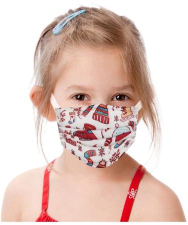 LINGDANG 20Pcs Kids Christmas Disposable_Face_M sks Bandanas with Cute Christmas Element Pattern Anti Dust Cover Oral Protection Non Woven Breathable Waterproof Cover (A) - Buy Online on GoSupps.com