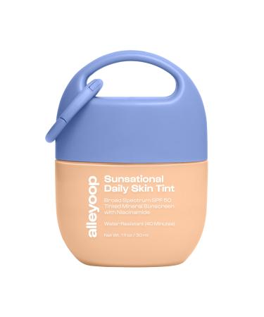 Alleyoop Sunsational Tinted Moisturizer SPF 50 for Face Broad Spectrum 100% Mineral Face Sunscreen with Jojoba Hydrating & Soothing Tinted Sunscreen Vegan & Cruelty-Free (Dawn)