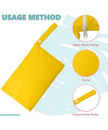 CHEERYMAGIC Baby Cloth Nappy Wet Bag - Waterproof Organizer with 2 Zipper Pockets for Beach, Pool, Daycare - Washable and Travel-Friendly (Yellow) - Buy Online on GoSupps.com