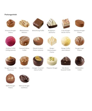Lauensteiner Alcohol-Free Praline Selection | 700g Gourmet Truffles & Chocolates | Perfect Gift for Men Family & Loved Ones | 58 Assorted Chocolates - Buy Online on GoSupps.com