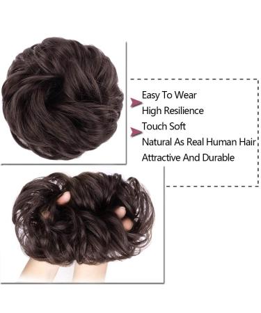 MORICA Messy Hair Bun Scrunchie Extension in Dark Brown - Women's Curly Wavy Synthetic Chignon Updo Hairpiece - Buy Online on GoSupps.com