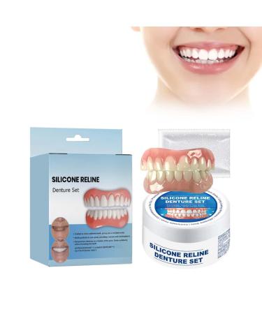 Denture Silicone Reline Kit Upper and Lower Veneers Teeth for Men and Women Denture Grooming Kit(1pcs)