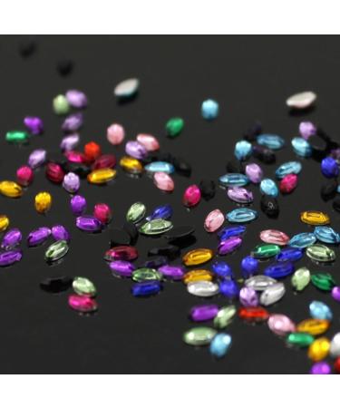 Multicolor Oval 3D Glitters Studs Nail Rhinestones Premium Manicure Nail Art Decorations Wheel - Buy Online on GoSupps.com