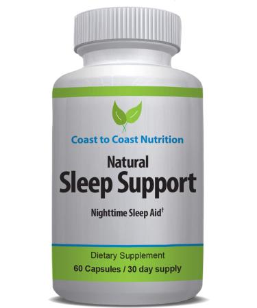 Sleep Support Supplement 60 Capsules with L-Tryptophan GABA Chamomile Melatonin 10 mg + Proprietary Sleep Formula Blend. Sleep Better Sleep Longer and Wake Refreshed. 30 Day Supply