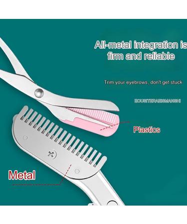 Browmaster Stainless Steel Trimmer Brow Master Stainless Steel Trimmer Jetset Essentials Eyebrow Scissors Eyebrow Scissors with Comb Eyebrow Trimming Scissors for Women Men (2PCS) - Buy Online on GoSupps.com