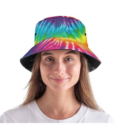 Women's Tie Dye Mushroom Bucket Hat - Double-Sided Fisherman Cap for Travel and Sun Protection - Buy Online on GoSupps.com