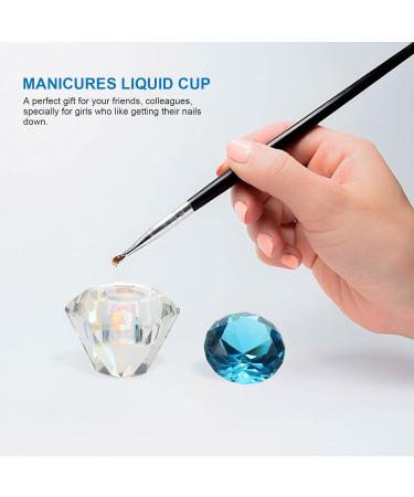 FRCOLOR 3 Pcs Nail Art Crystal Cup Glass Containers with Lids Glass Tumbler Clear Cups Glass Diamond Dappen Dish Crystal Dappen Dish Nail Dappen Dish Manicure White Crystal Vegetable Bowl 5.5x5.5cmx3pcs Bluex3pcs - Buy Online on GoSupps.com