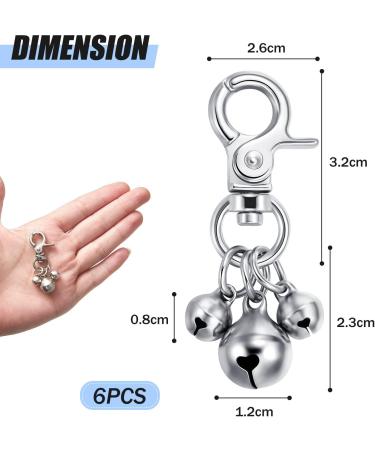 Weewooday 6 Pieces Pet Bells for Collars Loud Dog Bells Key Rings Dog Bell Collar Charm Dog Triple Bell Pendant for Dog Cat Necklace Collar Decoration and Training (Silver) - Buy Online on GoSupps.com