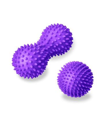 Massage ball with knobs 9 cm hedgehog massage ball and 15 cm foot massage roller massage ball set-developed to reduce stress and relax tense muscles