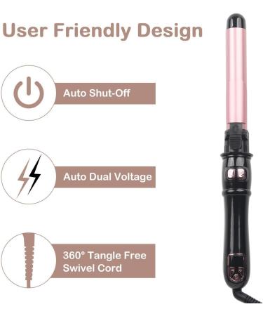 Aibeau 28MM Automatic Rotating Hair Curler with LCD Display - Large Barrel Beach Hair Waver Curling Wand for Waves and Curls - 1H Auto Off - Perfect Gift for Women - Buy Online on GoSupps.com