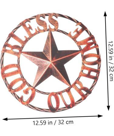 Holibanna Retro Wrought Iron Disc Home Decor Ornament Star Decor Rustic Home Wall Pendant Indoor Iron Hanging - Buy Online on GoSupps.com