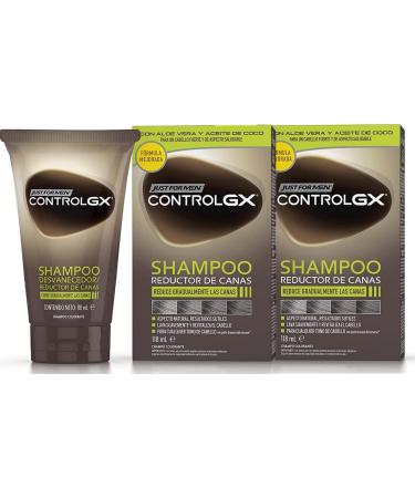  PROMOO Just For Men Control GX - Gray Hair Reducing Shampoo with Coconut Oil and Aloe Vera - New and Improved Formula - All Shades - 118 ml x 2 units Promoo - Buy Online on GoSupps.com