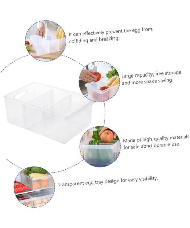 Uonlytech Food Storage Box Fridge Clear Refrigerator Bins Egg Container Plastic Container Egg Tray re-usable - Buy Online on GoSupps.com