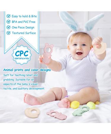 Beboan Silicone Bite Ring - 3 Cute Animal Teething Aids | BPA-Free Baby Biting Toys for Girls 3 Months+ - Buy Online on GoSupps.com