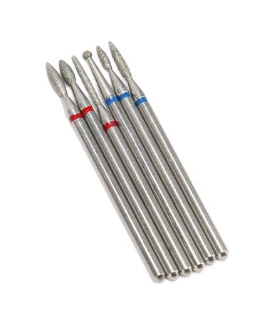6PCS Tungsten Steel Cuticle Remover Bit Set for Fast Gel Removal Multi Functional Rotate Freely Suitable for Manicure Pedicure