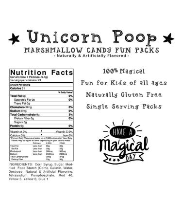 Unicorn Poop Candy - Made in USA - Party Favors for Kids - Bulk Classroom Packs (24x0.33oz) - Buy Online on GoSupps.com