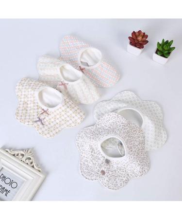 Buy Healifty 5pcs Baby Flower Shape Cotton Bibs for Newborn | Soft & Durable 24x24cm - Buy Online on GoSupps.com