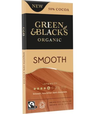 Green & Black's Organic Smooth Dark Chocolate 50% 90 GR - Buy Online on GoSupps.com