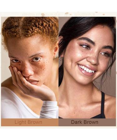 Freckle Pen Set - 2Pcs Light Brown & Dark Brown | Natural Long-Lasting Waterproof Freckle Makeup Tool - Buy Online on GoSupps.com