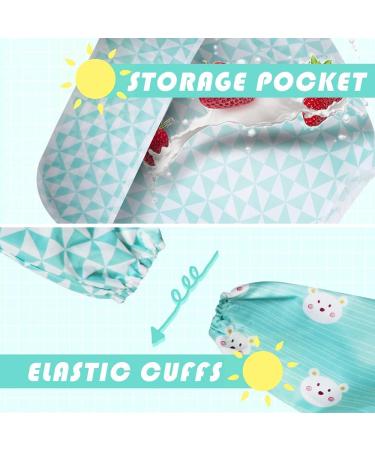 Little Dimsum Long Sleeved Waterproof Weaning Bibs Set for Toddlers 6-36 Months (Blue) | Food Protection Apron with Large Pocket - Buy Online on GoSupps.com