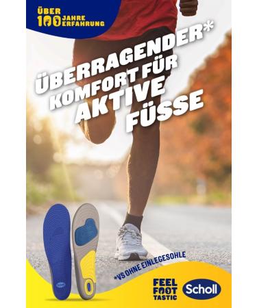 Scholl Gel Activ Runs for Men | Anti-Smell Shock-Damping Inlays | Sports Performance | 2-Pack Size 40-46.5 EU - Buy Online on GoSupps.com