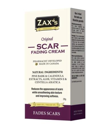 Zax's Original Scar Fading Cream - Body Scar Cream for Surgical Scars Stitches & Burns - Ideal Acne Scar Remover & Stretch Mark Remover - Paraben-free Scar Removal Cream (28 g)