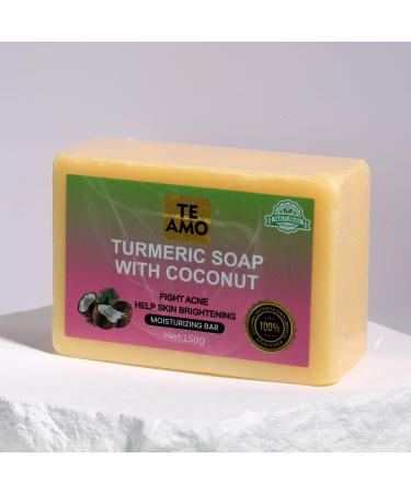 Te Amo Turmeric Soap with Coconut - Dark Spot Remover & Acne Fighting Moisturizing Bar - 5.2 oz - Buy Online on GoSupps.com