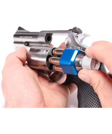 Pachmayr 02650 Competition Revolver Speedloader - Smith & Wesson J Frame .38 Special/.357 Magnum - 5 Shot - Blue/Silver - Buy Online on GoSupps.com