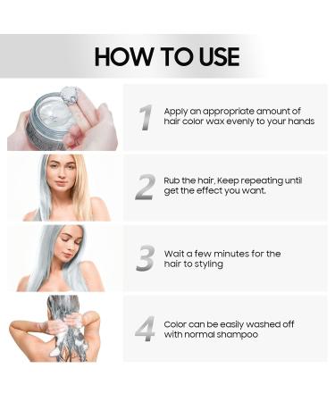 Temporary White Hair Color Wax | Instant Hairstyle Cream for Men Women & Kids | Easy Clean Disposable Hair Pomade for Cosplay & Parties - Buy Online on GoSupps.com
