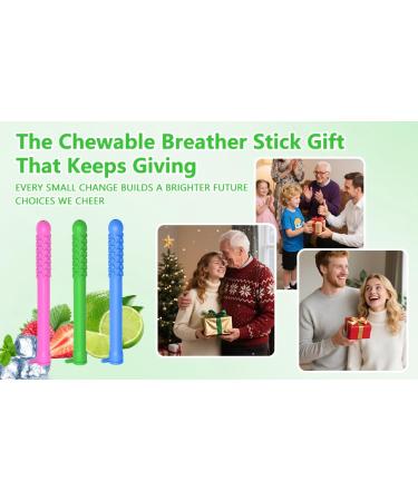 6PCS Flavored Chewable Sticks with Essential Oil Portable Chewable Slicone Sticks Fresh Breath Oral Relaxation Stick with 12 Replacement Cores Can Taken Anywhere Focus - Buy Online on GoSupps.com