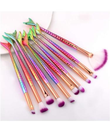 Makeup Brush Set 10 Pieces Gradient Handle Makeup Brush Eyeshadow Brush for Loose Powder Blush Foundation Foundation Brush - Buy Online on GoSupps.com