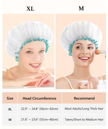 Mikimini White Shower Hood for Women & Girls - 2-Pack Double Waterproof Reusable & Washable Soft & Convenient - Buy Online on GoSupps.com