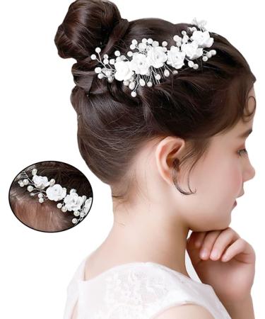 FRCOLOR Pearl Hair Accessories teasing bridal headpiece flower girl clip Bridal Bridal Side Combs Bridal Hairpin Bridal Headdress Pearl Wedding headgear Women Hair Accessories - Buy Online on GoSupps.com