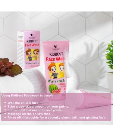 Kids Multivitamin Face Wash - Natural & Non-Toxic Organic Watermelon for Sensitive Skin | 100ml Tear Free Paraben & SLS Free - Buy Online on GoSupps.com