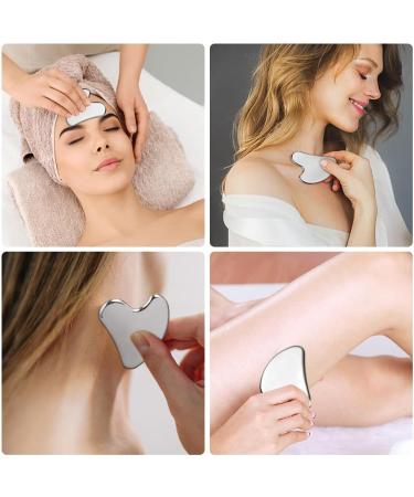 Uraqt Gua Sha Stainless Steel Tool - Facial Massage & Scraping for Face Eyes Neck & Body - Buy Online on GoSupps.com