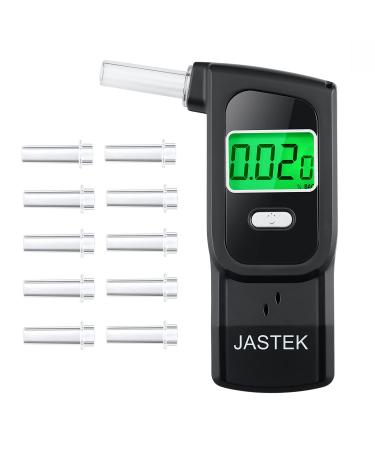 JASTEK Portable Breathalyzer Tester, Professional-Grade Home Breathalyzer Digital Alcohol Tester with Memory and Warning Function (10 Mouthpieces)