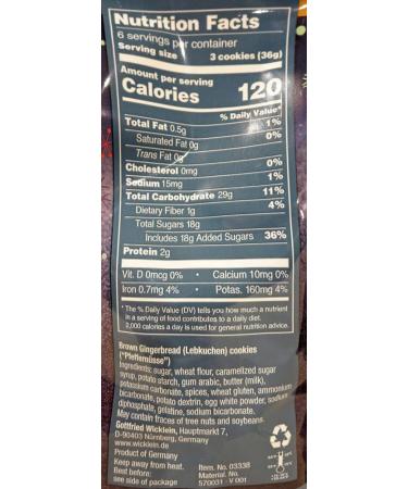 Wicklein Pfeffernusse Iced Gingerbread Cookie 7.05 oz - Blue Red White - Pack of 1 - Buy Online on GoSupps.com