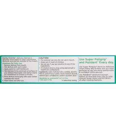 Polident Dentu Creme Denture Cleansing Toothpaste - 3.9 Oz | Pack of 1 - Buy Online on GoSupps.com