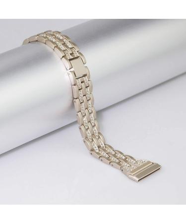 Mtozon Bling Metal Band for Fitbit Versa 3/Sense - Women's Dressy Slim Bracelet in Champagne Gold - Buy Online on GoSupps.com
