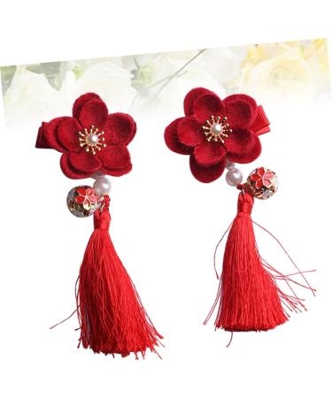 FRCOLOR 3 Pairs Hair Clip for Chinese Clothes Chinese Hair Clip Hair Clips Wedding Hair Clip Asian Hair Clip Tassel Barrettes Tiara for Tiara Child Classic Tassel Clip Red - Buy Online on GoSupps.com