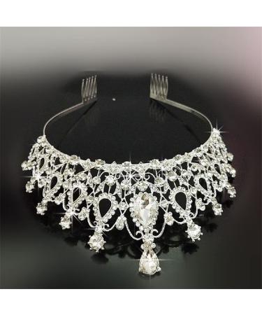 Crystal Rhinestone Tiara Crown - Elegant Bridal Headband for Weddings Proms and Parties | Perfect Gift for Girls & Women - Buy Online on GoSupps.com