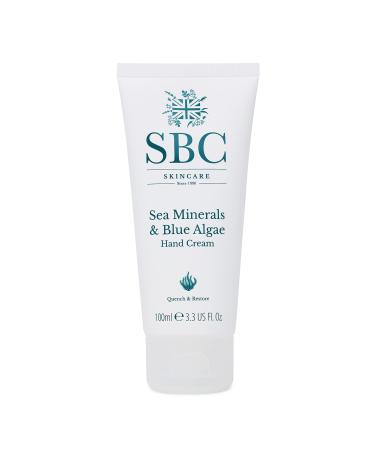 SBC Skincare Sea Minerals & Blue Algae Hand Cream 100ml Fragranced Hydrating Vegan Friendly Hand Lotion For Dry Hands