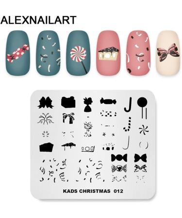 4-Piece Nail Art Stamp Stencils Set | Christmas Pattern Templates for Manicure Design | International Shipping - Buy Online on GoSupps.com