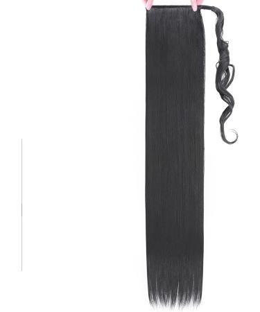 Long Straight Curly Clip-In Ponytail Extension | 32 Inch Dark Black | Women's Hairpiece - Buy Online on GoSupps.com