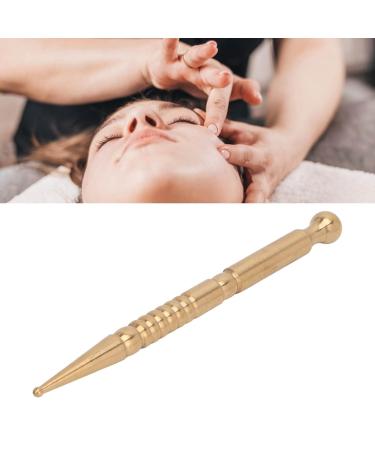 Brass Acupressure Staff - Facial & Body Relaxation Tool for Men & Women | Manual Acupuncture Pen & Deep Tissue Massage Device - Buy Online on GoSupps.com