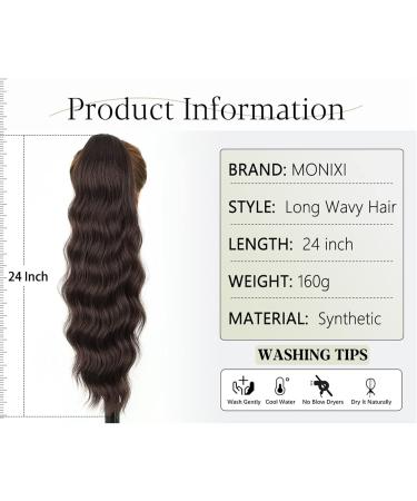 Ponytail Extension Drawstring Ponytail Extensions for Women Daily Used Heat Resisitant Fiber Hair Synthetic Long Wavy Ponytail Ponytail Hair Extension(Color:Chocolate Brown) 24inches Chocolate Brown - Buy Online on GoSupps.com