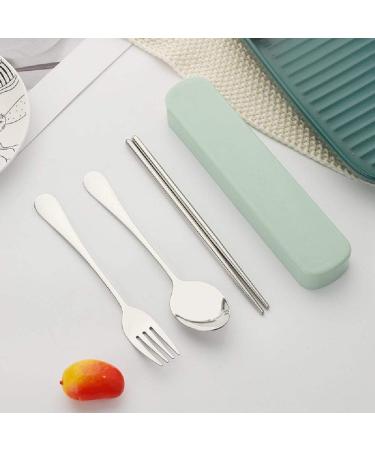Stainless Steel Cutlery Set Student Outdoor Portable Chopsticks Spoon Set Pink - Buy Online on GoSupps.com